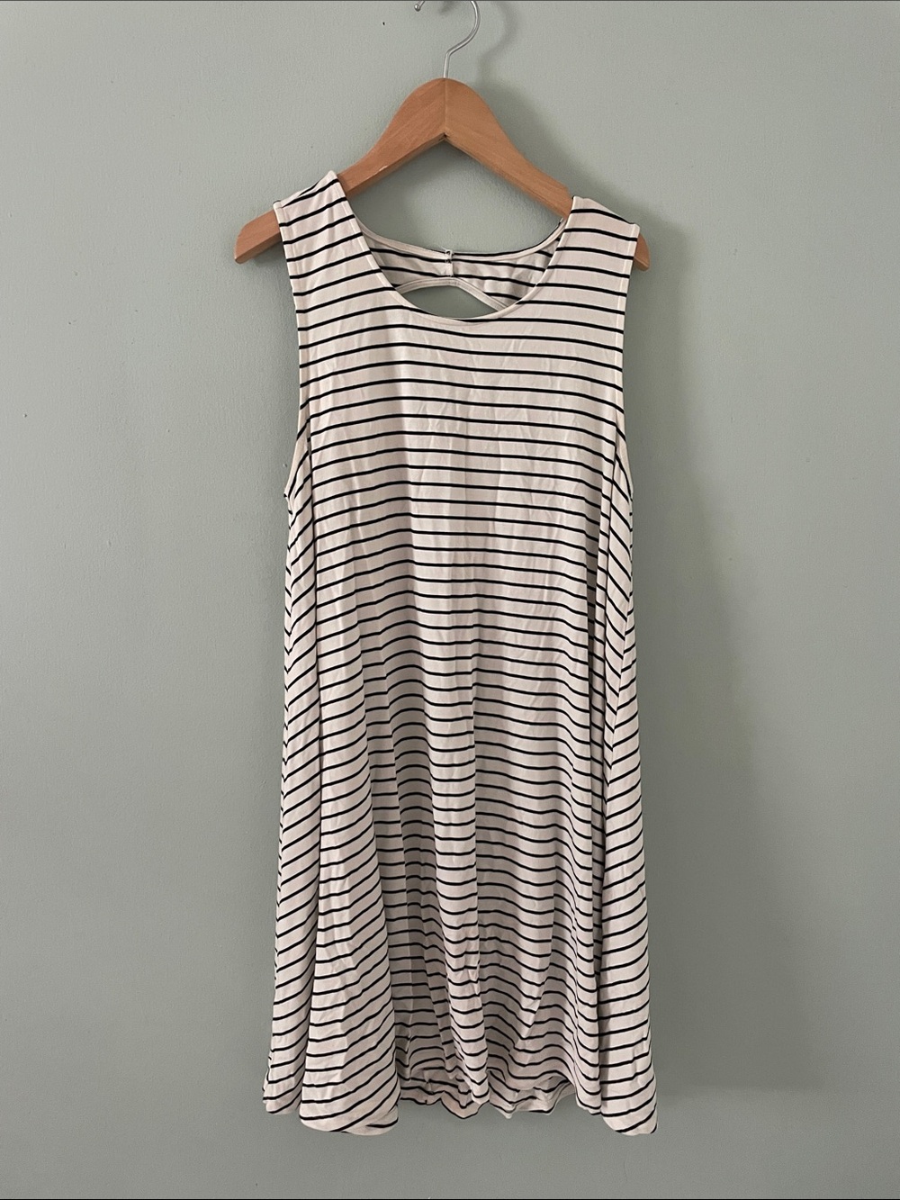 American Eagle Outfitters Black & White Striped Sleeveless Mini Dress